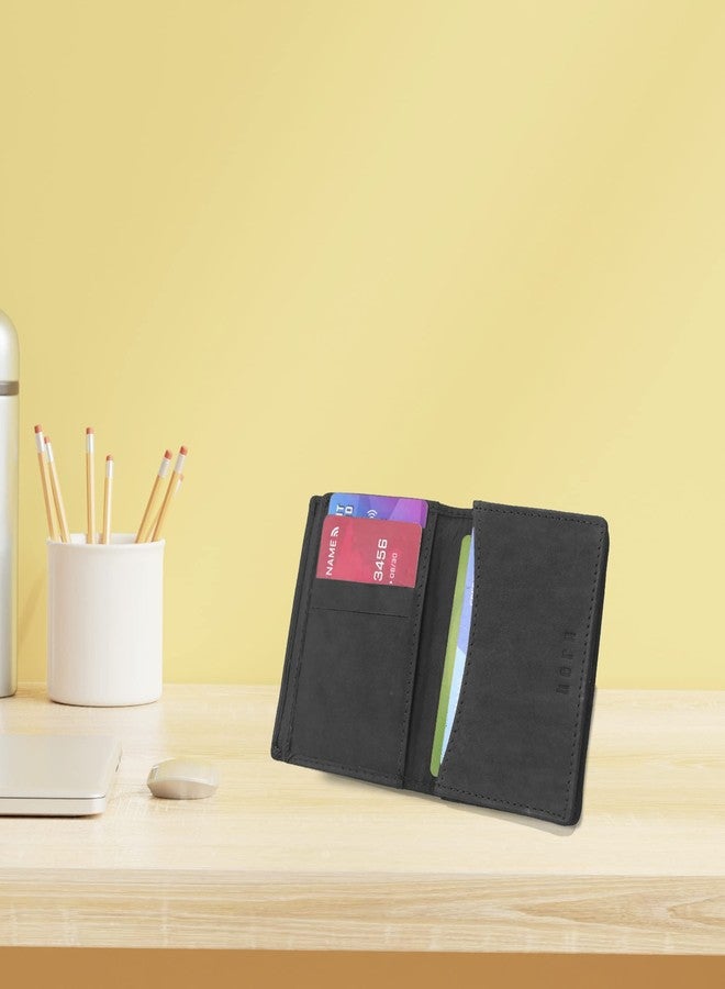 برن حامل بطاقات رجالي من بيرن، أسود أنيق من الجلد - Image 5